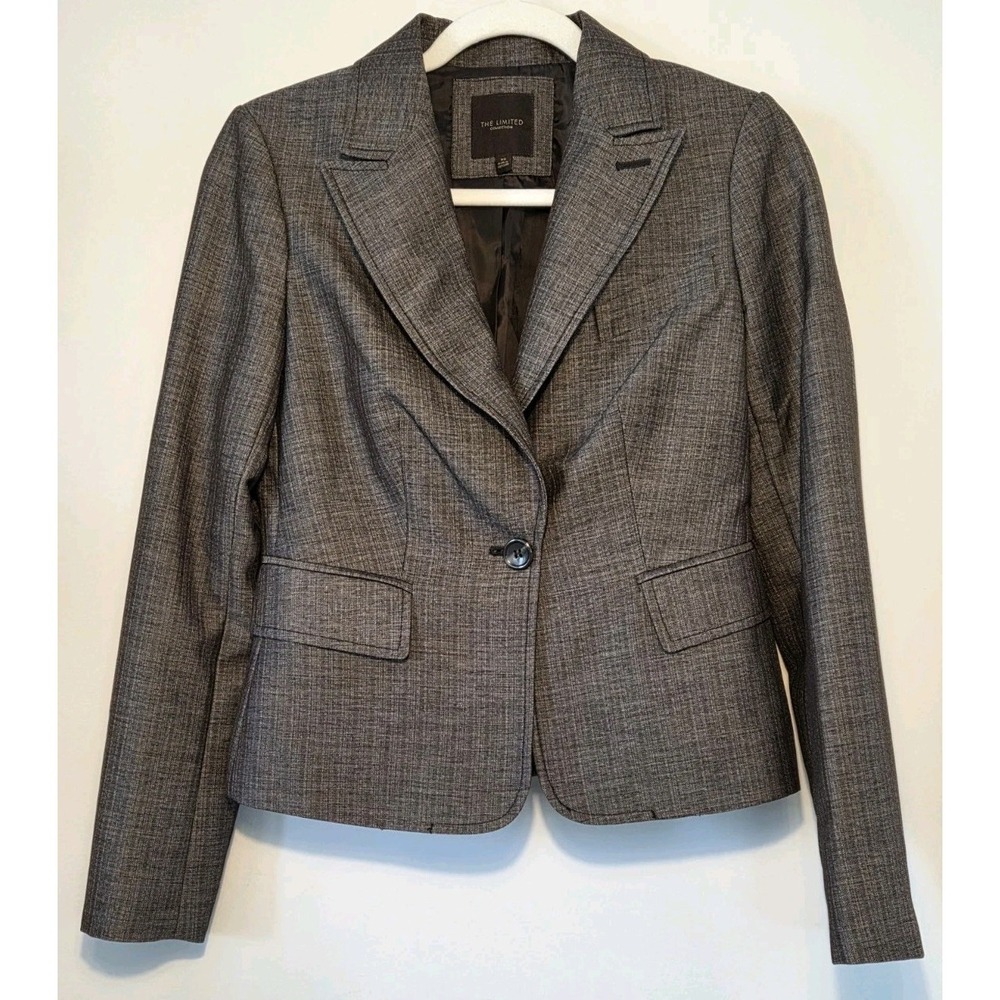 The Limited Blazer Women's Size XS Brown Gray Lined Office Professional